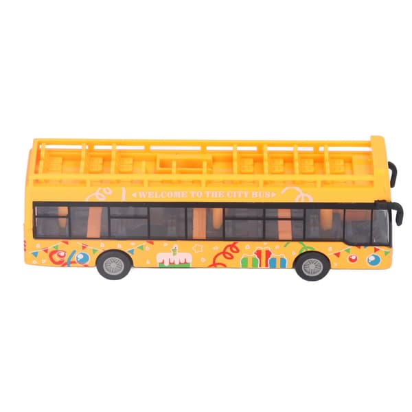 Børnelegering Konvertibel Bus Model Høj Simulation Udsøgt Udseende Metal Træk Tilbage Bus Legetøj til Børn Børn Gul