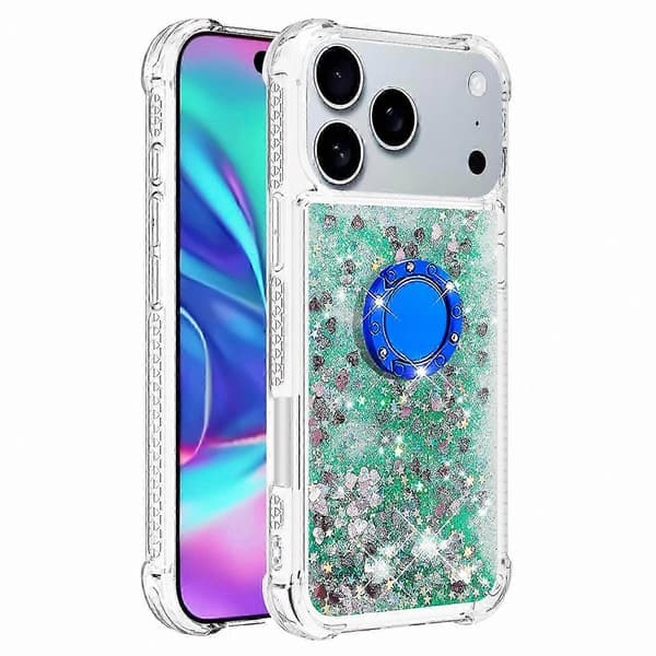 Quicksand TPU-cover med stativ til 17 Pro Max stødsikkert etui Green