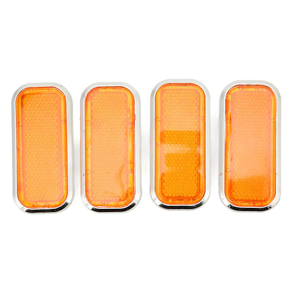4 st Rektangulär Reflex Säkerhet ABS Reflexklistermärke Universal för Bil Motorcykel Orange