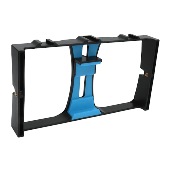Telefon Video Kamera Cage ABS Bærbar Håndholdt Smartphone Video Stabilisator Rig til Livestreaming Vlog Blå