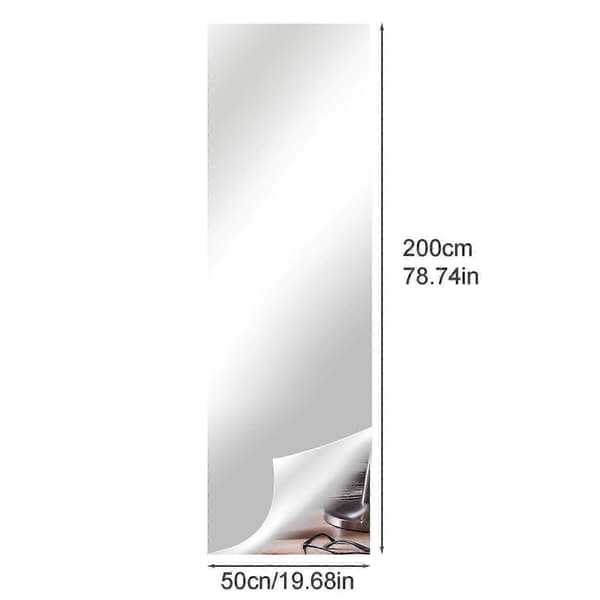【03】Rammeløst helkropsspejl til væg, selvklæbende - 50cm*200cm*0.2mm