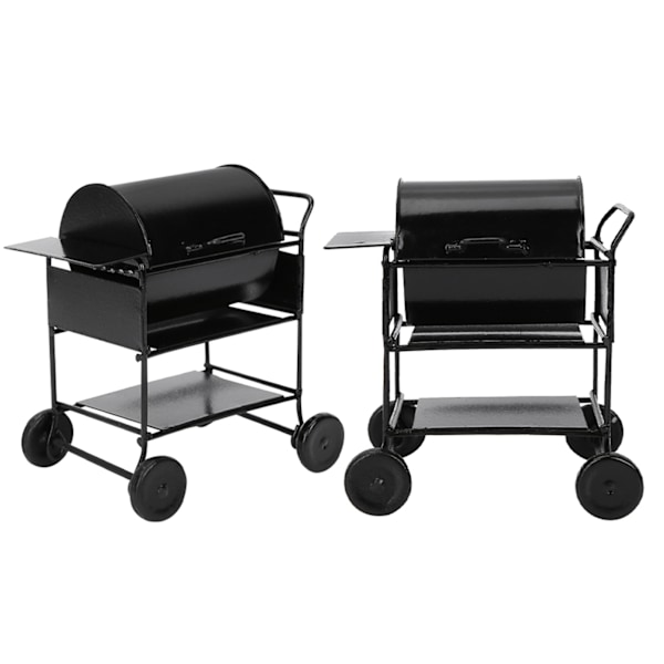 Dukkehus Tilbehør Mini Grill Rack Håndvogn Køkken Simulation Ornament 1:12