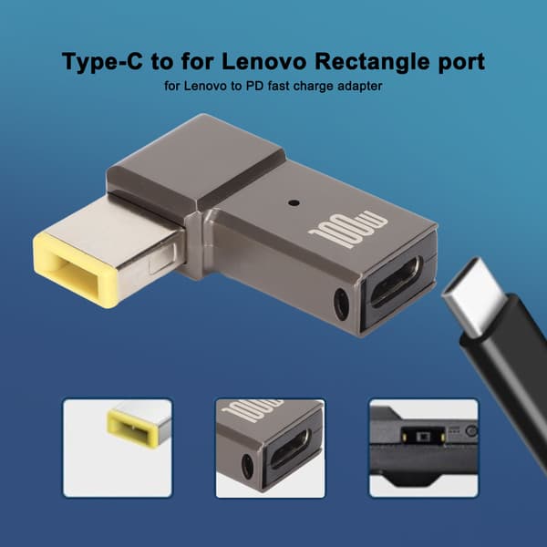 Lenovo Laptop USB C till Slim Tip Strömadapter