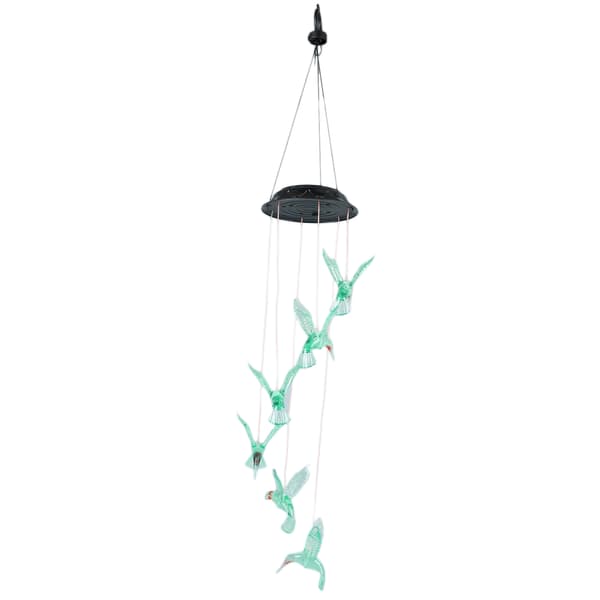 Fugle Vindspil Kolibri Stil Farverige Solcellelamper ABS Have Vindklokke til Terrasse Baghave Soveværelse