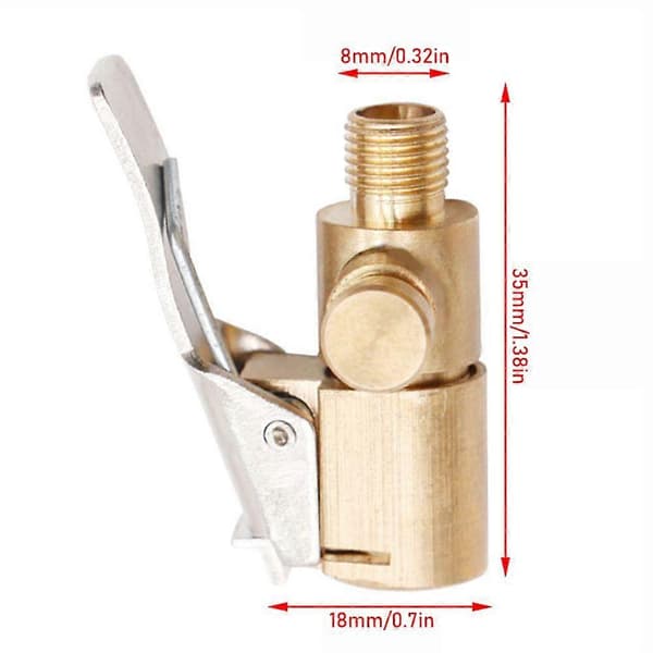 Dækpumpeadapter med klips Lækagesikkert design sikrer effektivitet Vigtigt til lange rejser. 3pcs