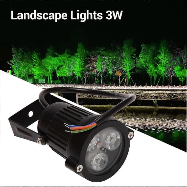 kpl LED-puutarhavalaisimet 3W 220V ulkokohdevalo piikillä IP65 vedenpitävä puutarhamaiseman koristelu musta
