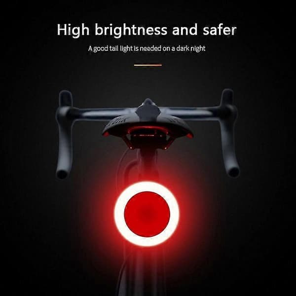 LED-cykelbaglygte med flere tilstande, USB-genopladelig sikkerhedsblink til racercykler og mountainbikes B