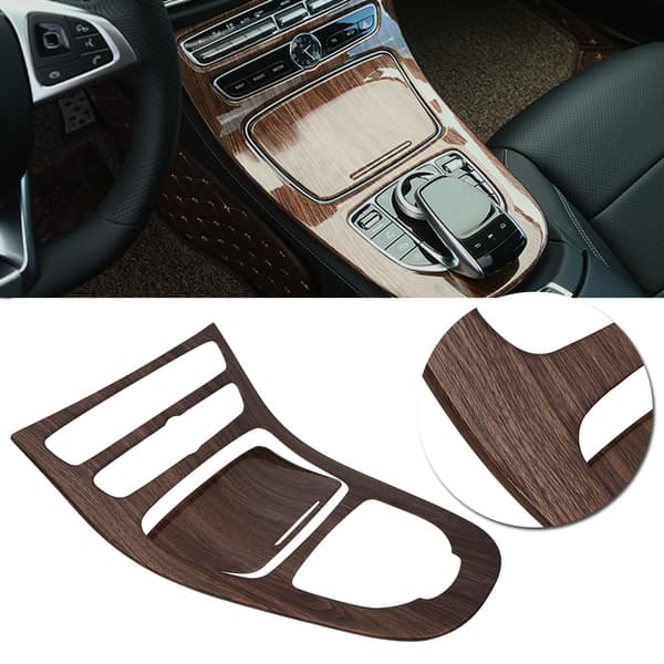 2 stk. Konsol Gear Shift Panel Cover Trim til Mercedes Benz E-klasse W213 16-18 Valnøddebrun Træ