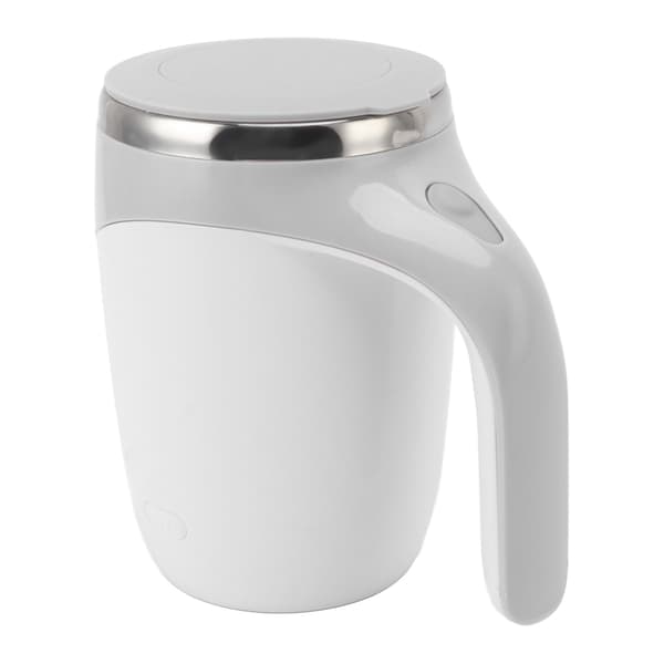 Automatisk Magnetisk Omrörande Kaffemugg Batteridriven Självomrörande Kopp Elektrisk Blandningskopp med Rostfritt Stål Foder Vit
