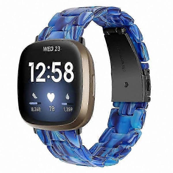 20 mm harpiksrem med spænde i rustfrit stål til Fitbit Versa 4/Sense 2 udskiftningsurrem Dawn Blue