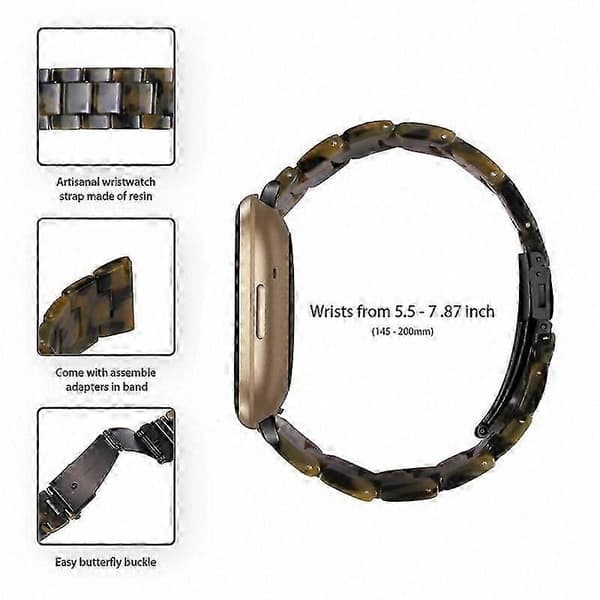 20 mm harpiksrem med spænde i rustfrit stål til Fitbit Versa 4/Sense 2 udskiftningsurrem Matte Army Green