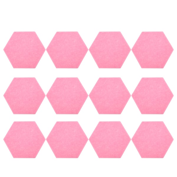 12 st Ljudabsorptionsskiva Hexagon Självhäftande Akustikpaneler Kilformade Väggar Ljudisolerad Inhägnad Rosa