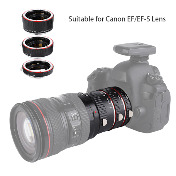 Auto Fokuserande Makro Förlängningslinser Adapterringar Set för Canon EF S Objektiv