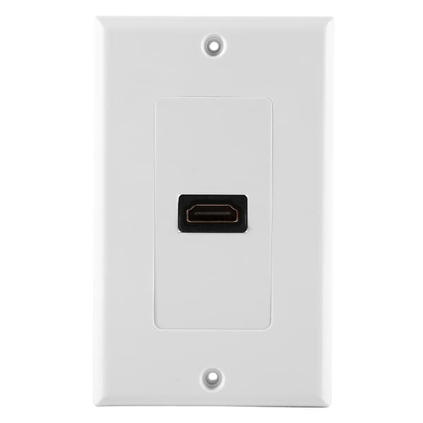 1 Port Guldpläterad HDMI med Ethernet Väggplatta Frontskydd för Hemma Bio DVD Vit