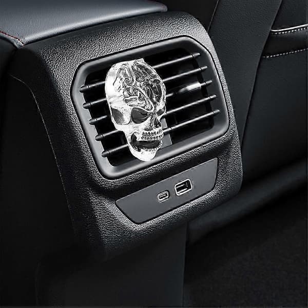 Bilduftfriskerclips, 2 stk., retro aluminiumsventil til bilen, Halloween-dekoration