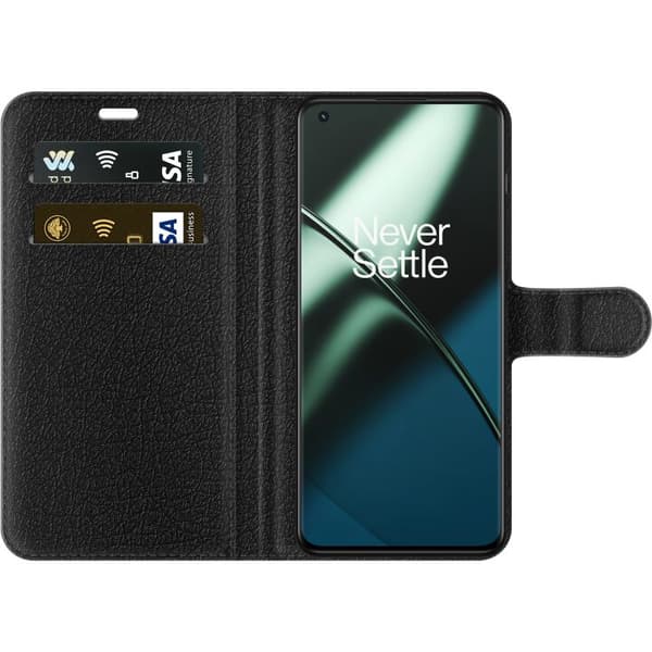 【03】Kompatibelt Plånboksfodral till OnePlus 11 grön marmor guld Lommeboketui