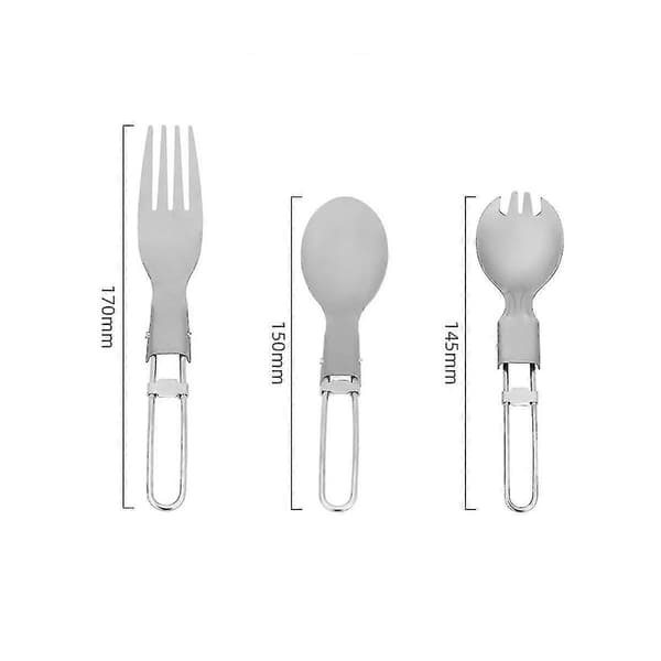 Sammenfoldelig titaniumske Spork udendørs service camping kogegrej foldet bestik til camping
