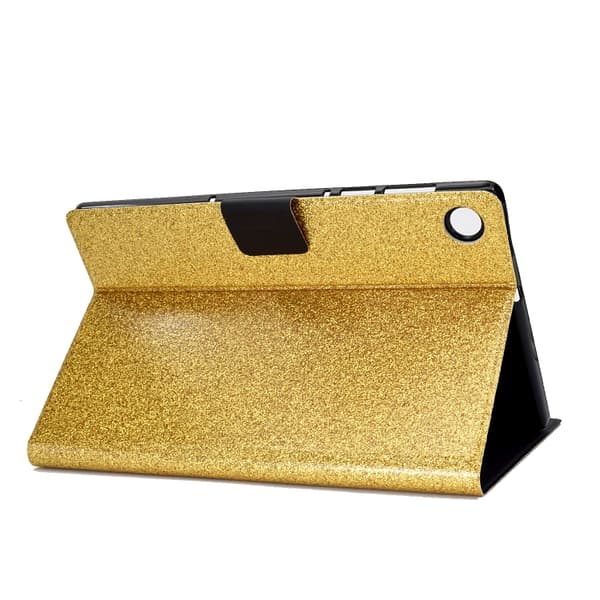 【03】Samsung Galaxy Tab A9 Glitter Läderfodral Guld