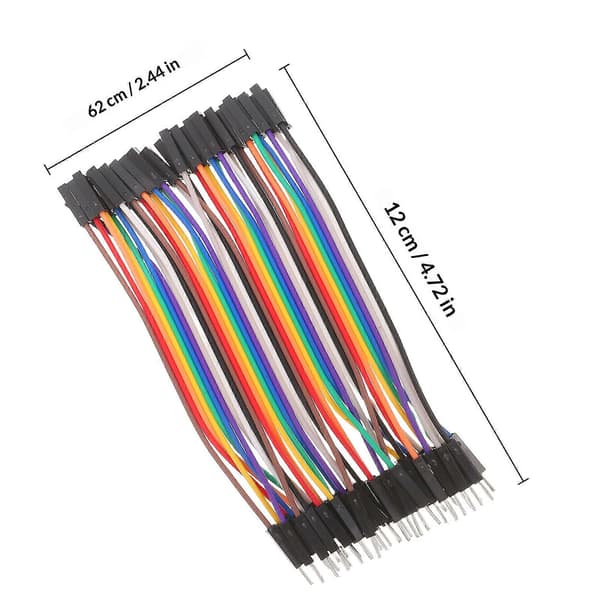 40 stk. 10 cm 2,54 mm han til hun farvede jumperkabler kompatible med breadboard
