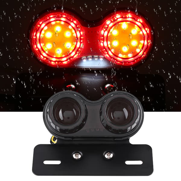 Motorcykel LED Baglygte Bremsesignal Blinklys til Custom Cafe Racer Rød Lygte