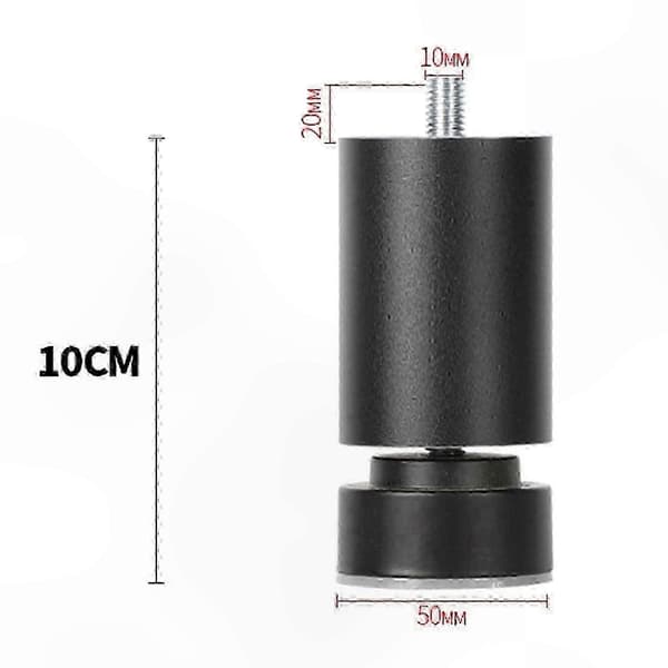 Robust møbelstøtte med justerbare metalben og M10-gevindforbindelse Black 10cm