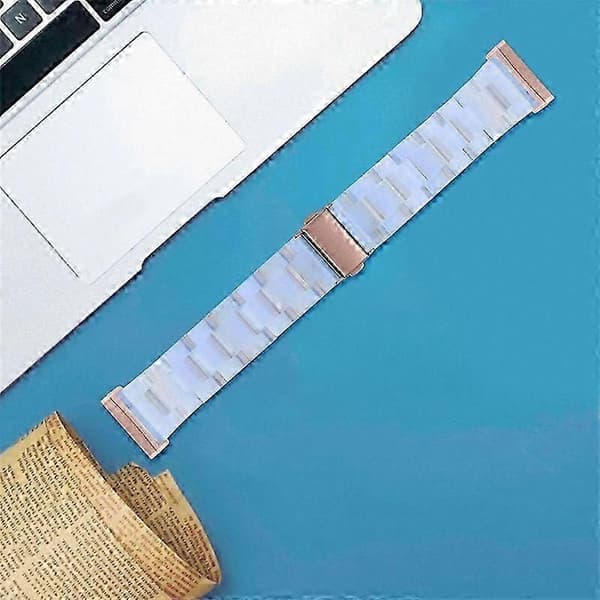 20 mm harpiksrem med spænde i rustfrit stål til Fitbit Versa 4/Sense 2 udskiftningsurrem Baby Blue