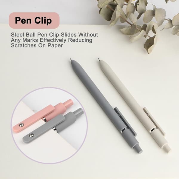Gelpenne, 5 stk. 0,5 mm hurtigtørrende sorte blækpenne, fin spids, glat skrivepen, seriepenne