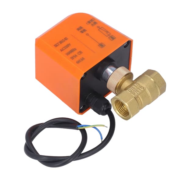 Motoriserad kulventil 2 trådar 2-vägs normalt stängd DN15 mässing ABS synkronmotor AC220V