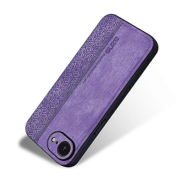 【03】For iPhone 16e Case Protective PU Leather Covered TPU Phone Case Purple