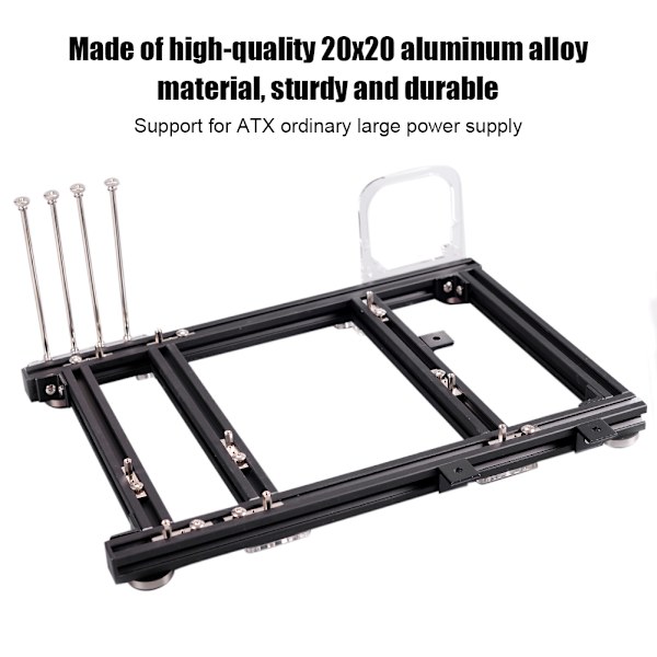 DIY Åbent Design Aluminium Legering M ATX Computer Kabinet Overclocking Test Platform (Fuld Sort S)