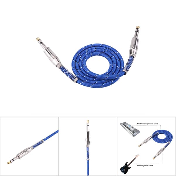 6,35 mm Stereo Hane Till Hane Ljudkabel För Elgitarr Mixer Stereo 1 meter