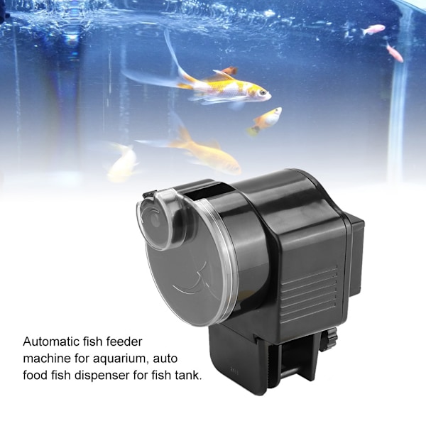 Automatiskt Foderautomat för Akvarium Fisktank Timer Svart