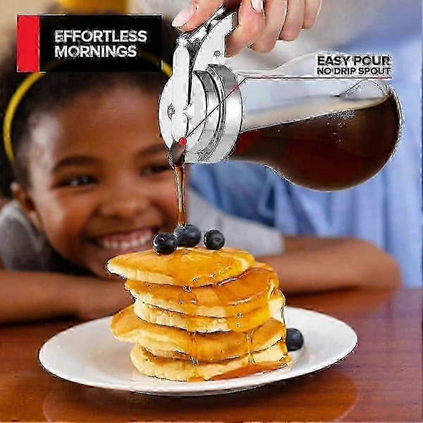 200 ml glassirapsdispenser, droppfri sirapsflaska för lönnsirap, honung, pannkaksmix, socker