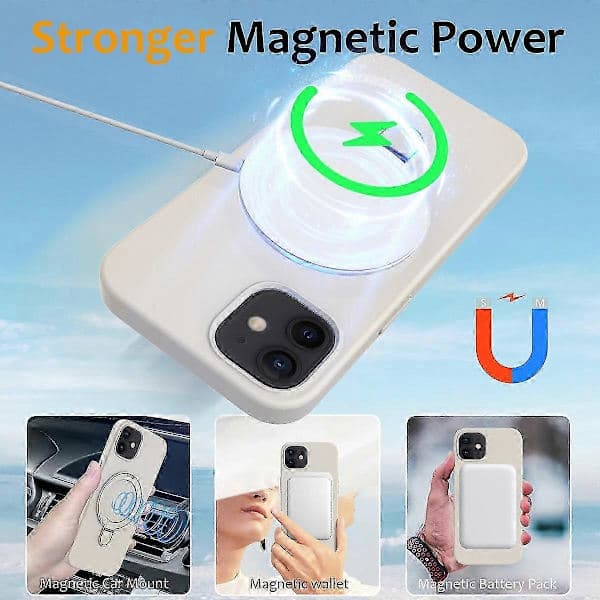 【03】Magnetic Case for iPhone 11 with Ring Stand PC+Silicone Drop-proof Phone Case Sti Style B