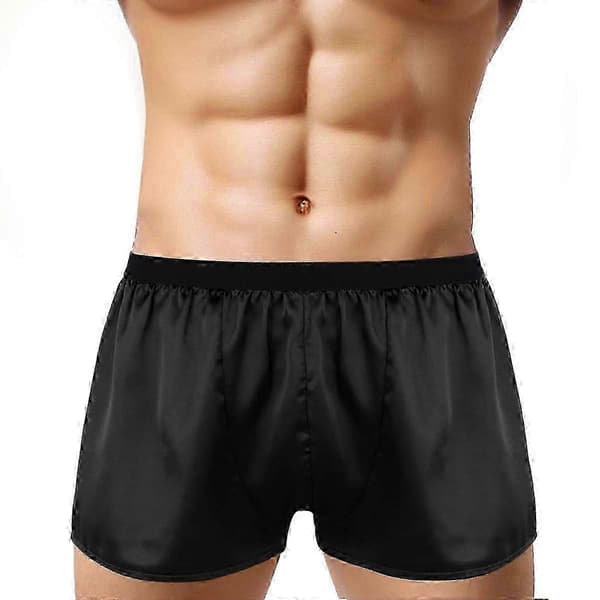 【03】Boxertrosor och kalsonger i siden för män - Basic underkläder shorts SizeCJY black black M