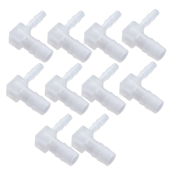 10 st Plastslangskarvar Barb Reducer Fittings L Typ 90 Graders Böj Röranslutningar 8x4MM