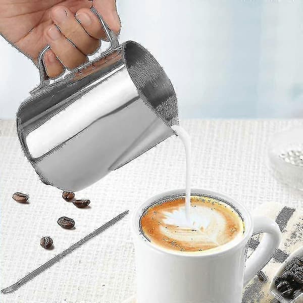 Konco mælkeskummerkande i rustfrit stål, mælkekoger, kopkande, flødekande, tilbehør 350ml