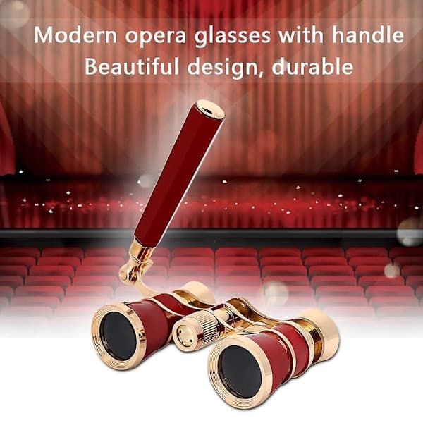 【03】Opera Binoculars, Glasses Telescope 3x25 Theater Glasses Mini Binoculars Concert Portable Compact Lightweight Red Red