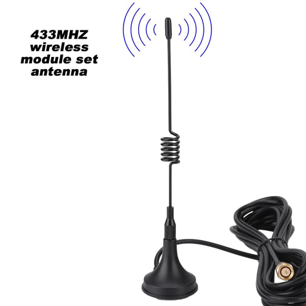 Sugproppsantenn 433Mhz RP SMA-kontakt Hane Rak med Magnetisk Bas för Amatörradio