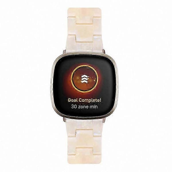 20 mm harpiksrem med spænde i rustfrit stål til Fitbit Versa 4/Sense 2 udskiftningsurrem Fluorescent White