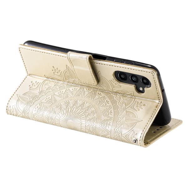 【03】SKALO Samsung S24+ Mandala Plånboksfodral - Guld Guld gold