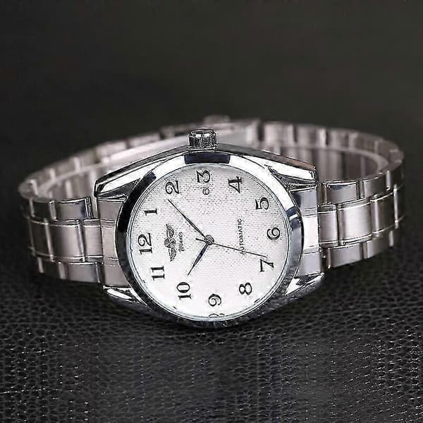【03】Thn's Automatisk Mekanisk Armbåndsur i Rustfrit Stål med Kalender til Forretning A