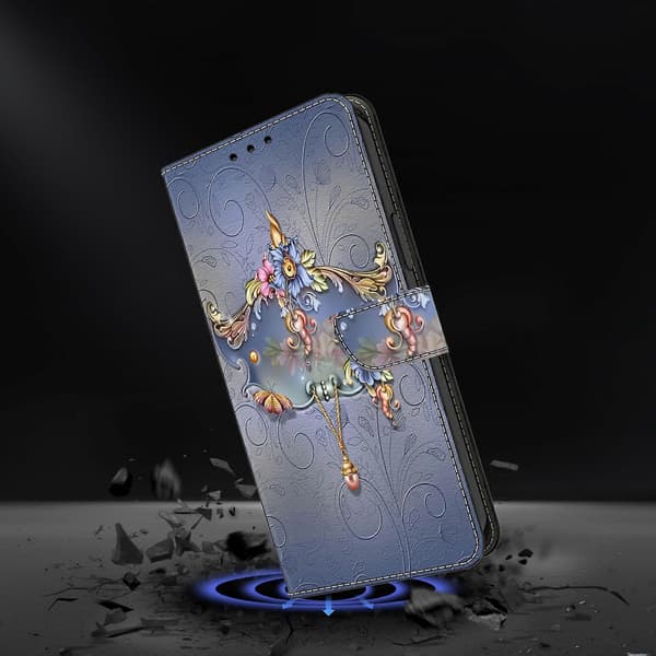 【03】For Samsung Galaxy A52 4G/ 5G/ A52s 5G Case Pattern Print Flip Folio Leather Ph Carving Flower