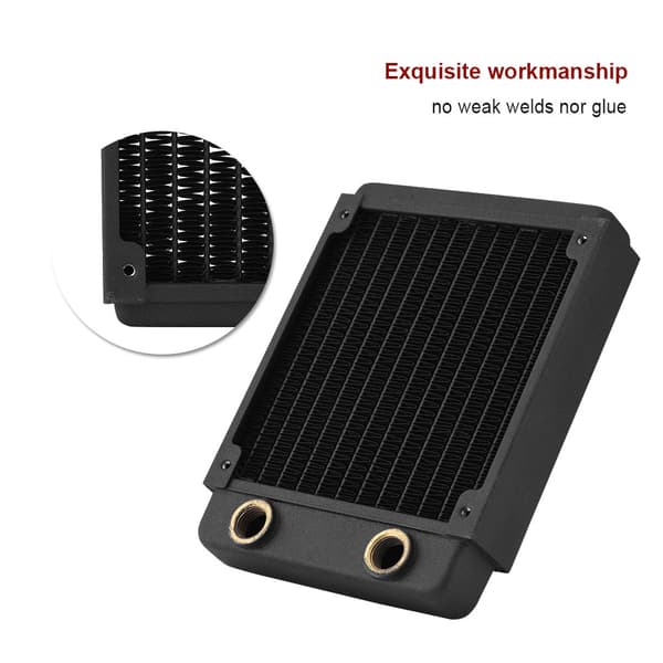 Koppar Radiator Kylfläns Dator Vattenkylning Flytande Värmeväxlare (120mm)