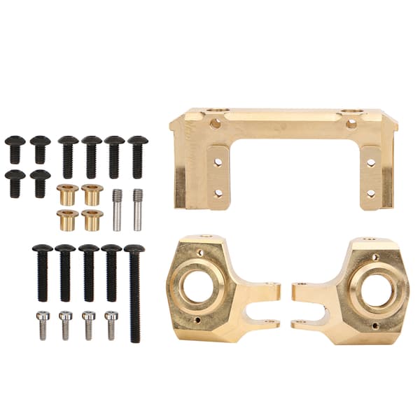 Messingforreste Bumperbeslag Messingaksler Styreknogle til 1/10 RC Crawler SCX10 II