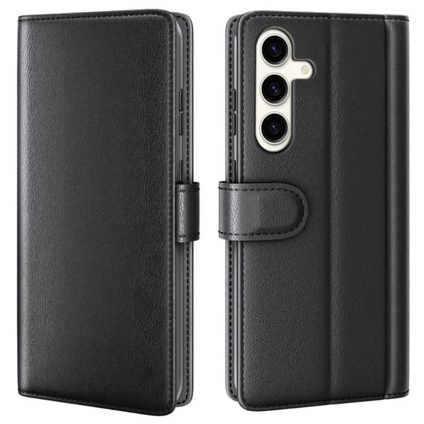 【03】Genuine Leather Case Samsung Galaxy S24 Plus Black