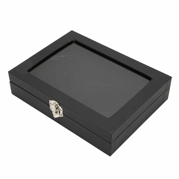 Pin Display Case Ordentlig Opbevaring Transparent Støvtæt Sort Badge Opbevaringsboks til Hjem Smykkebutik S