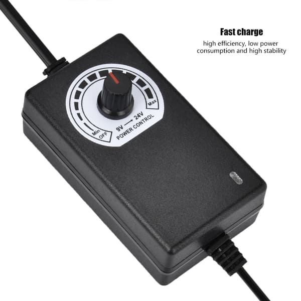 9V-24V 1A Justerbar Strømadapter Justerbar Spændingshastighed Motorstyring 100-240V (EU-stik)