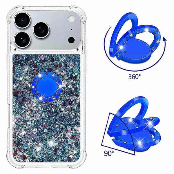Quicksand TPU-kuori jalustalla 17 Pro Max iskunkestävä kotelo Blue