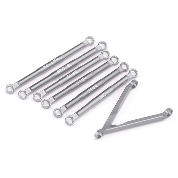Aluminium Stangforbindelse Træk Stang Sæt Suspension Links Sæt til AXIAL SCX24 1/24 RC Bil Titanium